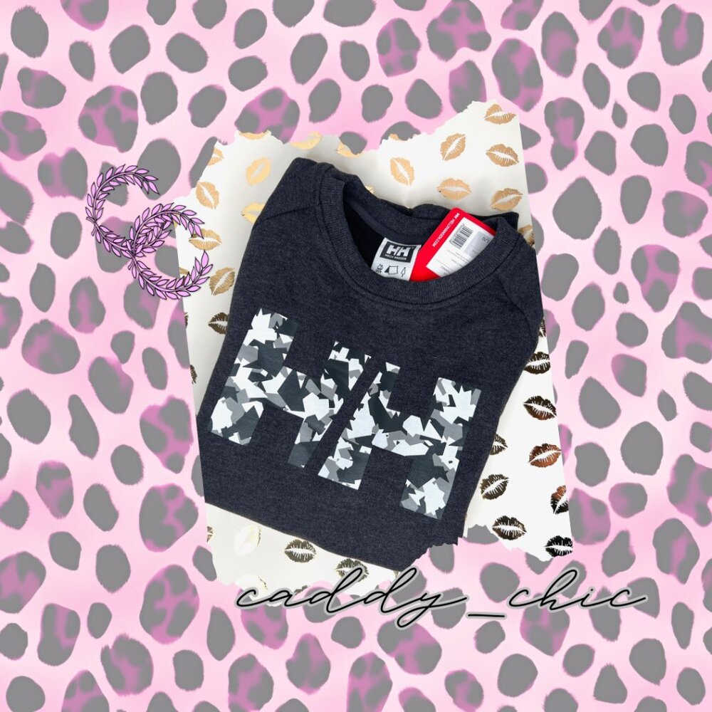 NWT Helly Hansen F2F Cotton Sweater - Size Large - Fun & Playful Graphic…